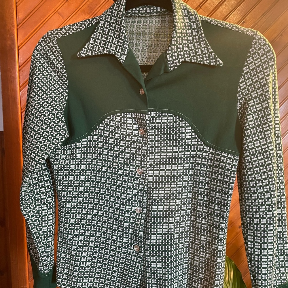 Vintage Western Green Shirt